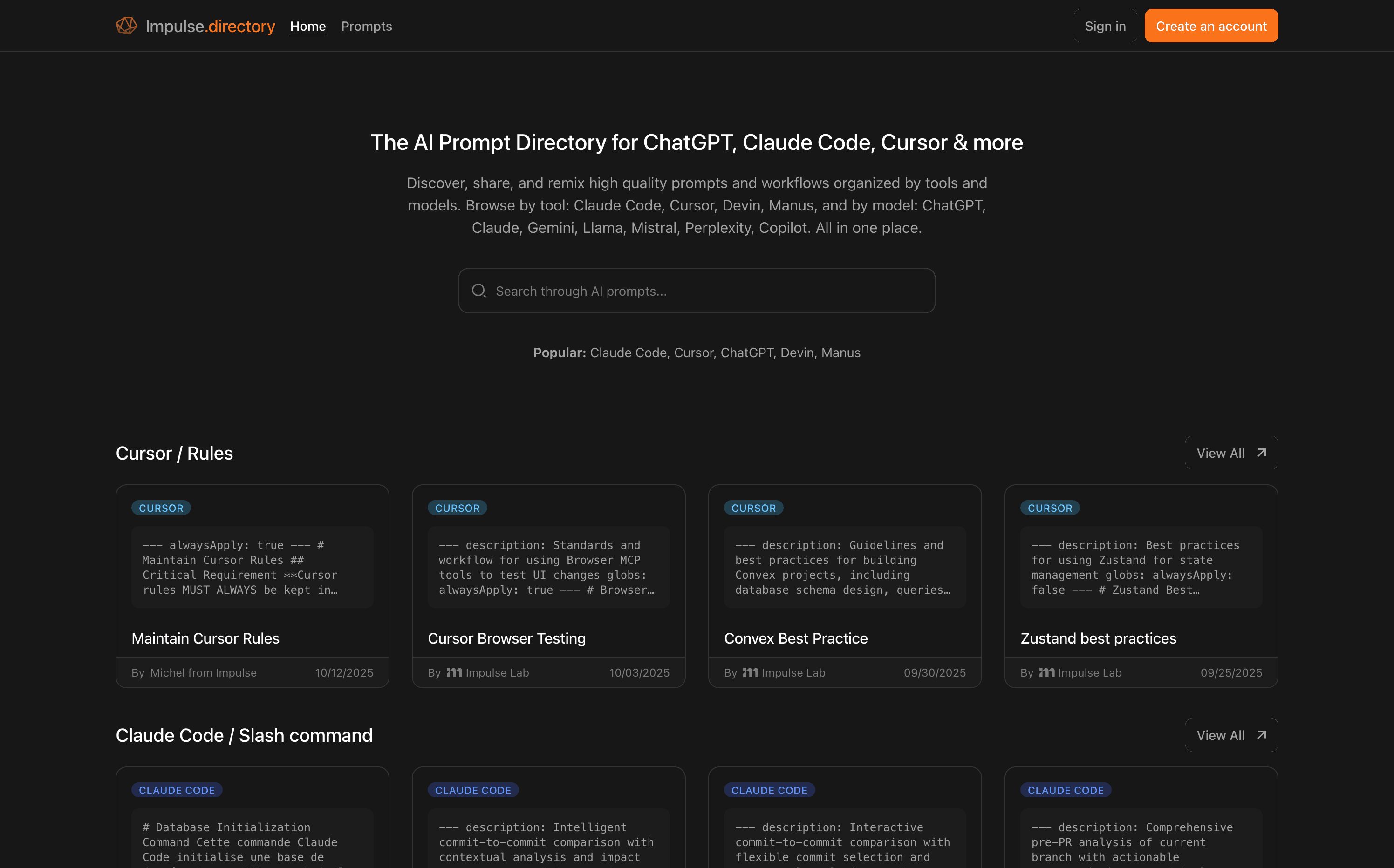 Impulse Directory preview